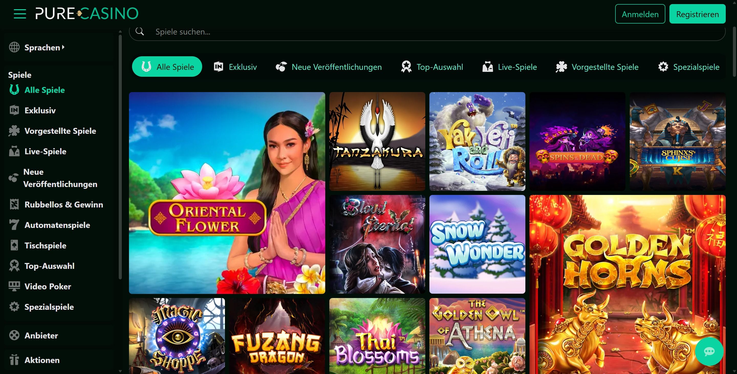 Pure Casino desktop screenshot 2